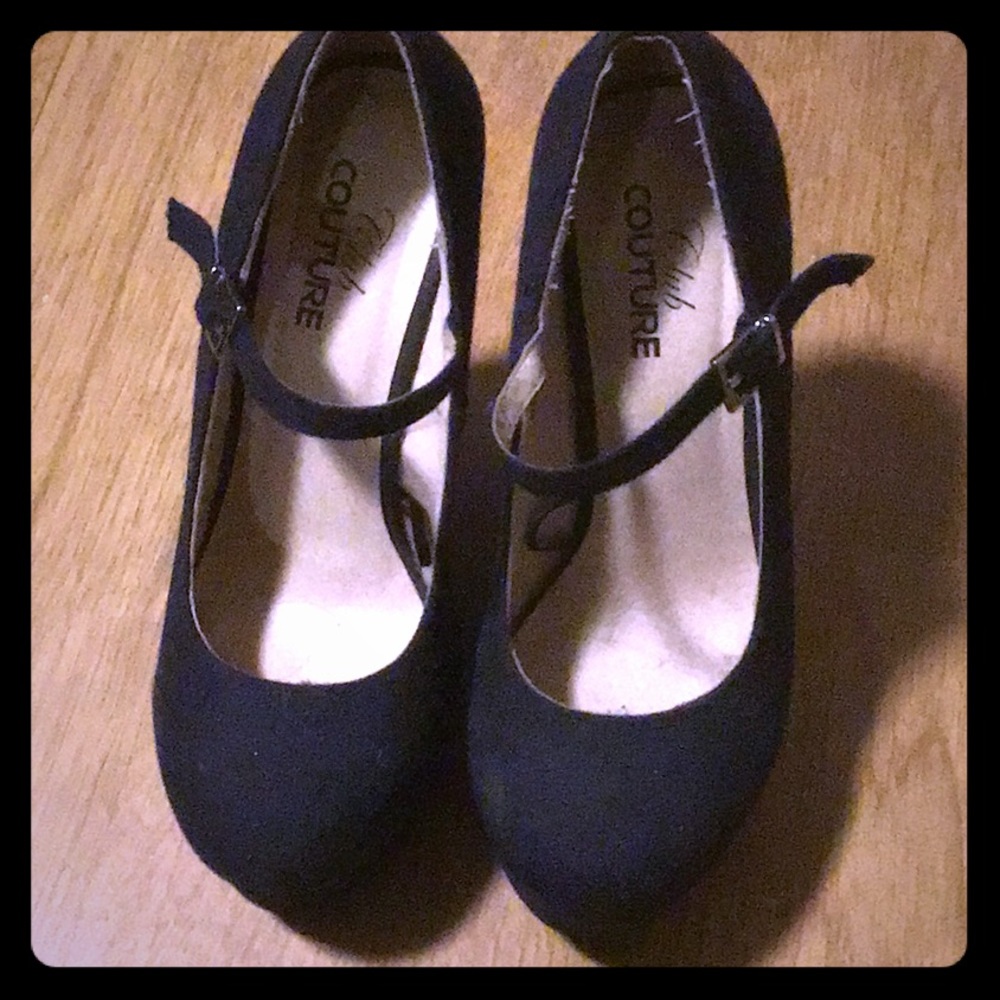 Black platform heels